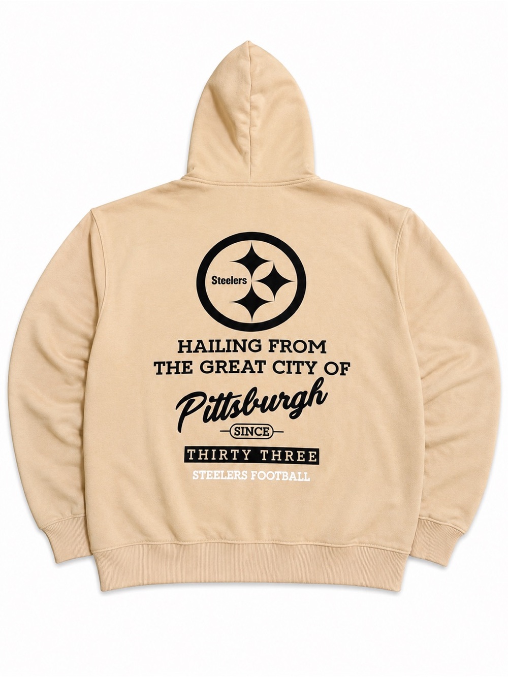 Pittsburgh Steelers Hoodie XL Cream NFL White Wire Collection Pullover